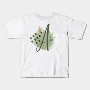 A Floral Letter Capital letter A | Monogram, Sticker Kids T-Shirt